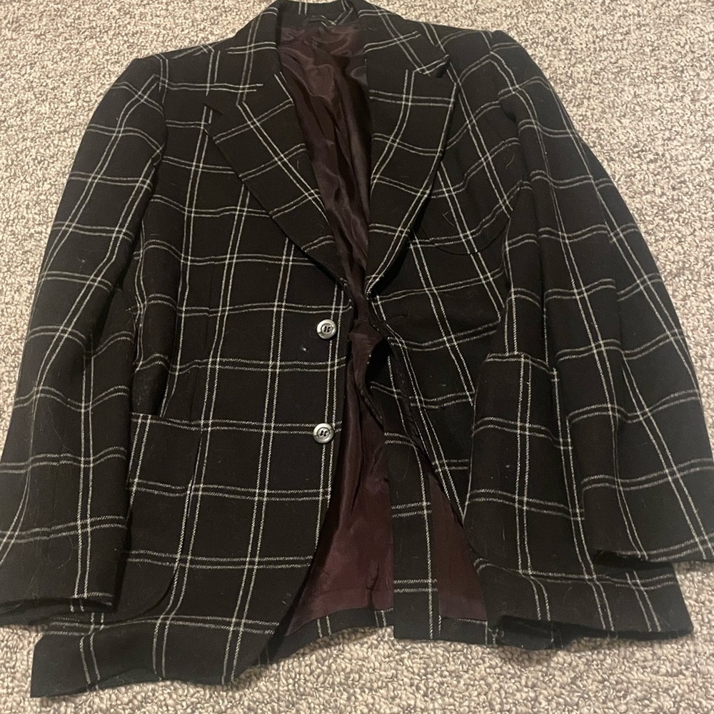 Adesso Men’s winter sports coat / blazer black & white plaid size 40